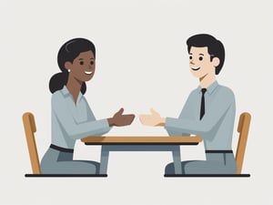 simple job interview icon. culturally diverse and not too formal