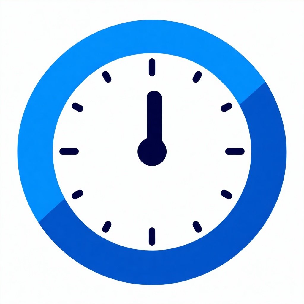 clock icon using blue white and grey color scheme